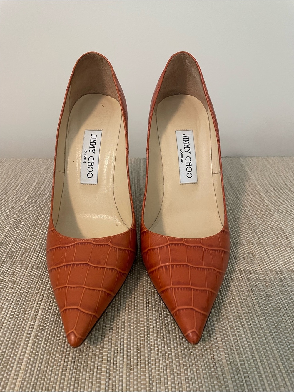 Jimmy Choo Love 100 Croc Embossed Heel Pump - Picture 2 of 4